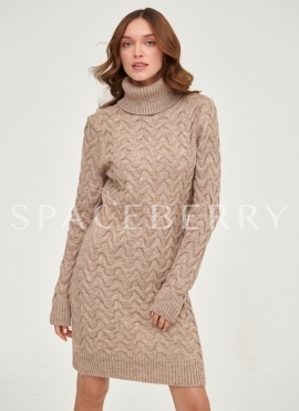 Женское теплое вечернее вязаное платье